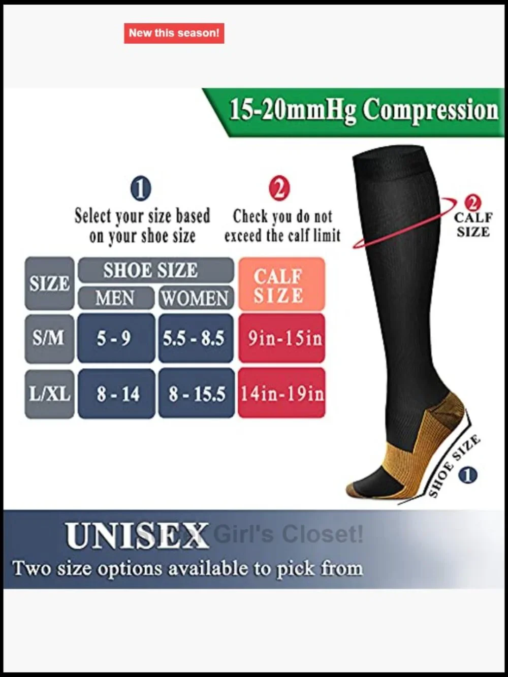 Copper Compression Socks for Running Cycling Athletic Unisex